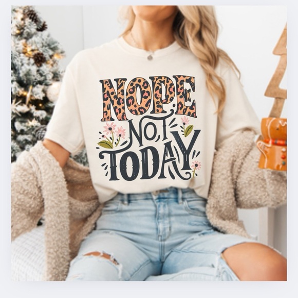 NEW Comfort Colors Nope Not Today Graphic Tee, Oversized Shirt S-3X - Picture 1 of 3